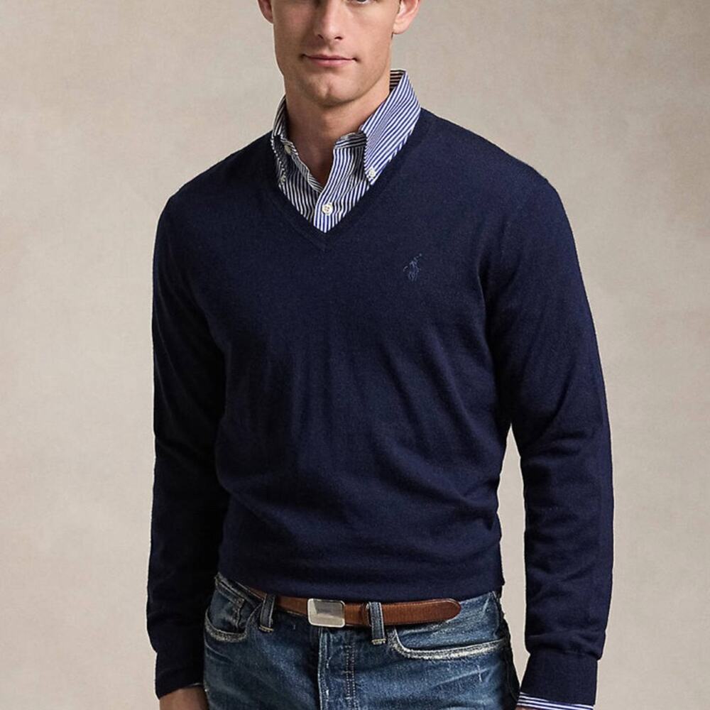 Polo Ralph Lauren Lambswool V Neck Pullover Sweater